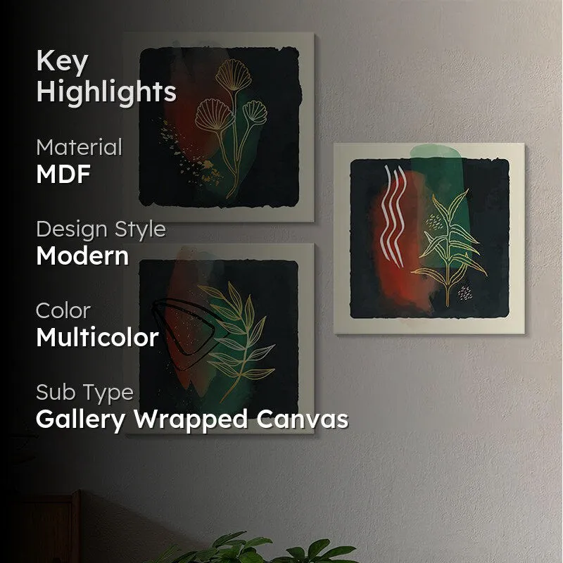 Arma Abstract Wall Painting - Set Of Three media 2