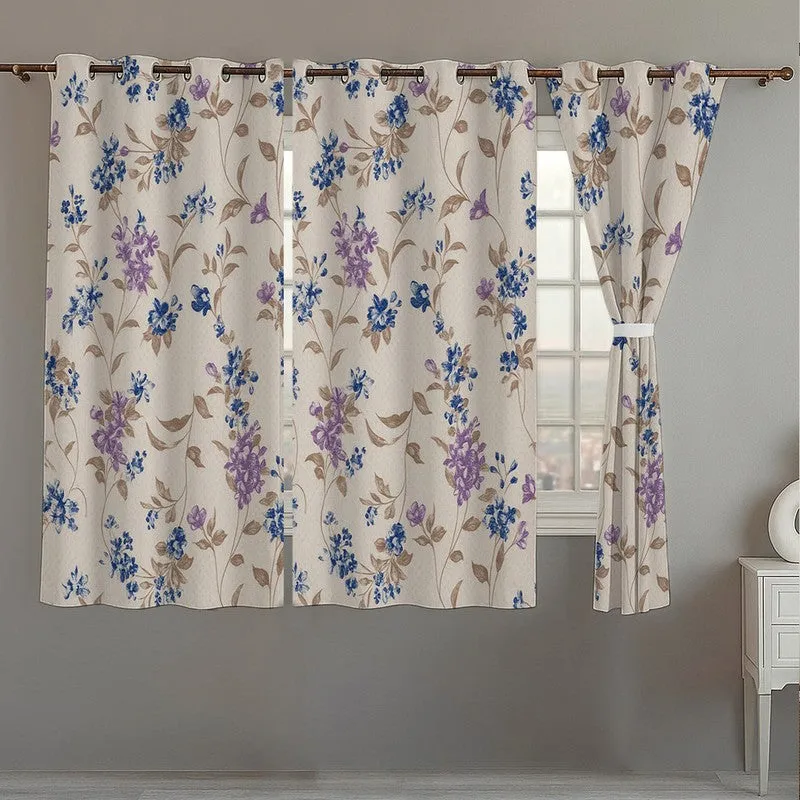 Floral Elegance Curtain - Set Of Three media 1