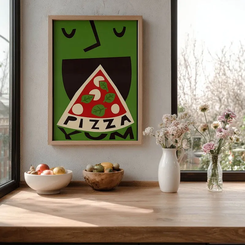 Pizza Bliss Archival Canvas Wall Art - Brown media 6