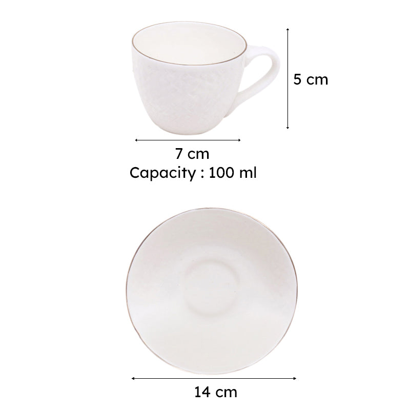 Jacksia Bone China Cup & Saucer (100 ML) - Twelve Piece Set media 7