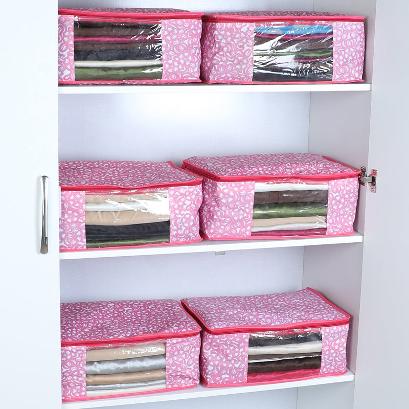 Bizet Floral Saree Cover (Pink) - Set Of Six media 3