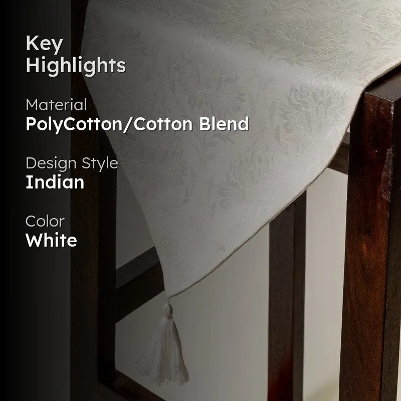 Pierre Paisley Jacquard Table Runner- White media 2