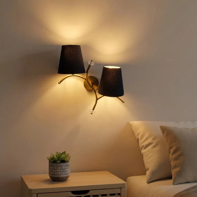 GlowStem Twin Cotton Wall Lamp - Black media 1