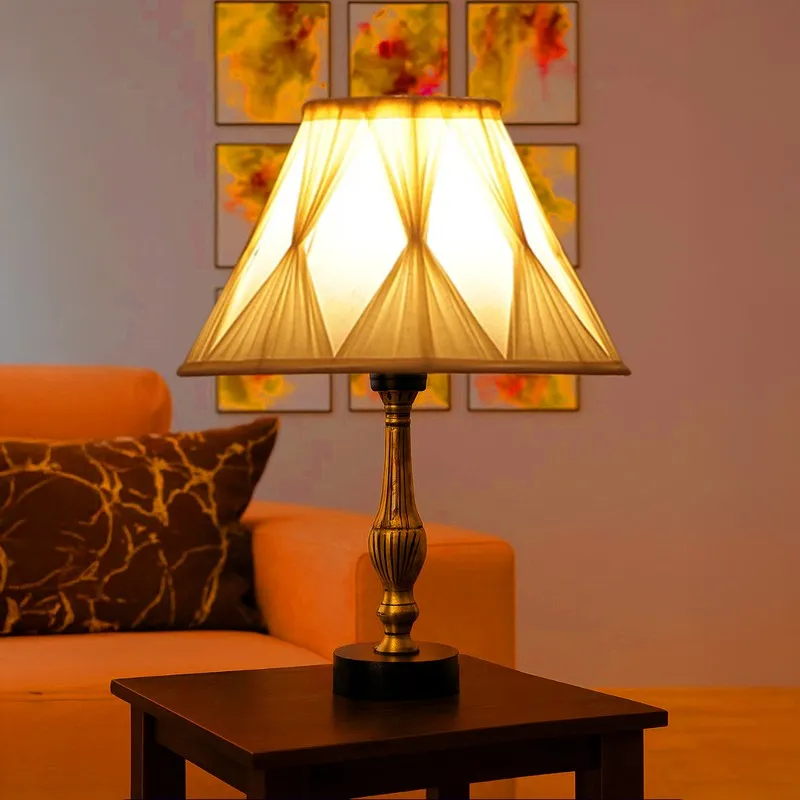 Aurelo Orel Wooden Table Lamp - OffWhite media 1