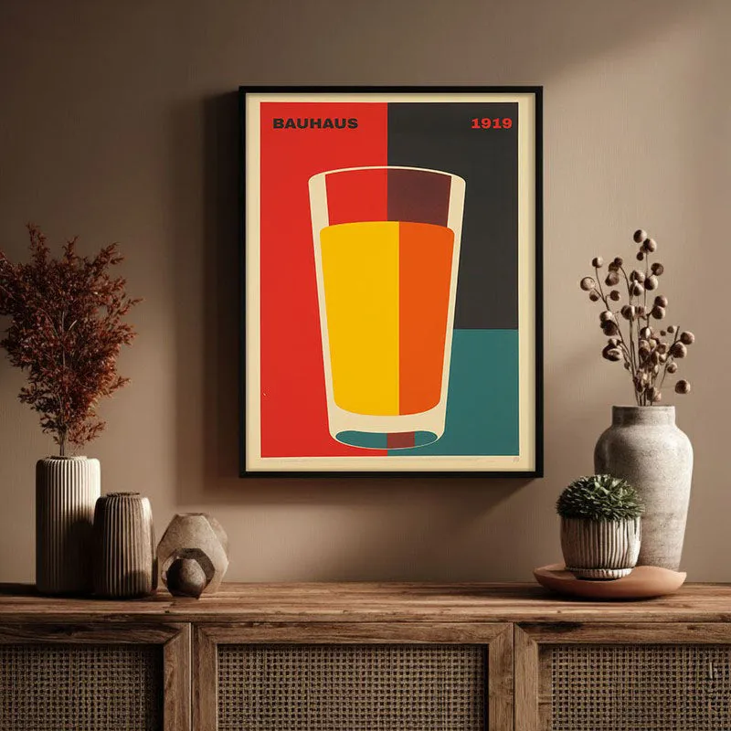 Orange Glass Archival Canvas Wall Art - Black Frame media 3