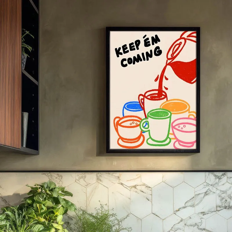Keep'em coming Archival Canvas Wall Art - Black media 3