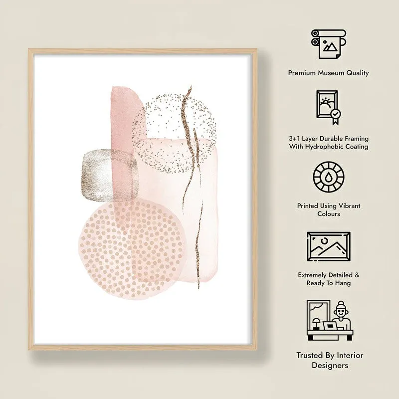Rosy Freckles Framed Canvas Archival Canvas Wall Painting - Natural Brown Frame media 7