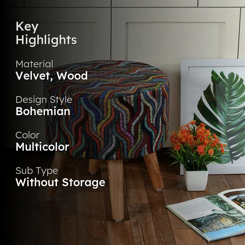Ripple Chindi-print Ottoman - Multicolor media 2