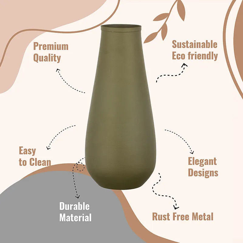 Areitha Metal Vase (Olive) - Set Of Two media 5