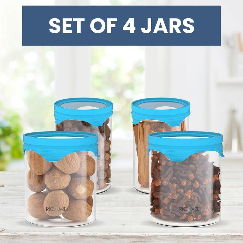Rioware Fresh Grid Borosilicate Glass Jar (800,400 mL Each) - Set Of Four media 5