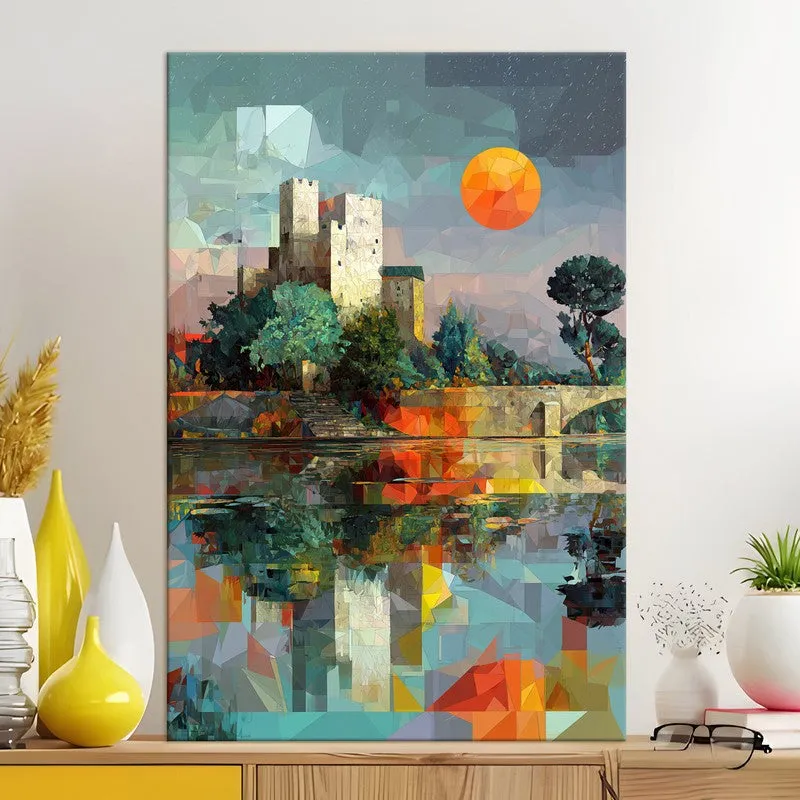 Moonlit Tower Reflection Canvas Wall Art media 5