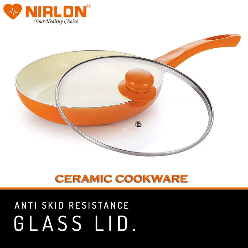 Nirlon Ceramic Coating Frying Pan With Lid - 1500 ML/9 Inches media 6