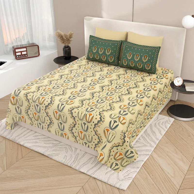 Tulip Harmony Cotton Bedsheet - 200 TC media 1