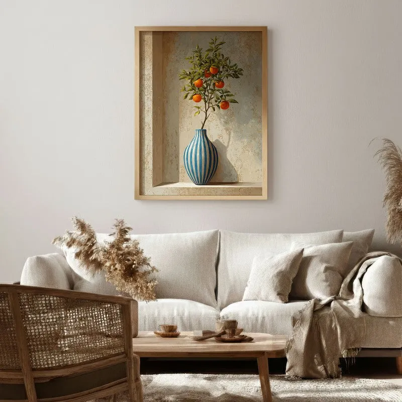 Amber Orchard Canvas Wall Painting - Brown Frame media 1