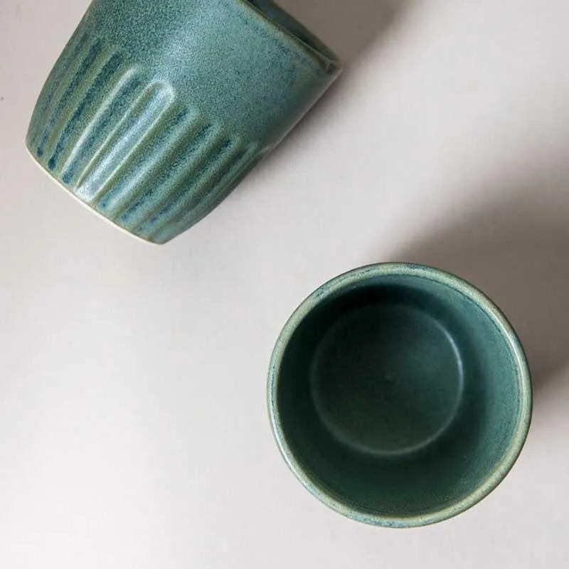 Artisan Earth Kulhad (Green) - Set Of Two media 4