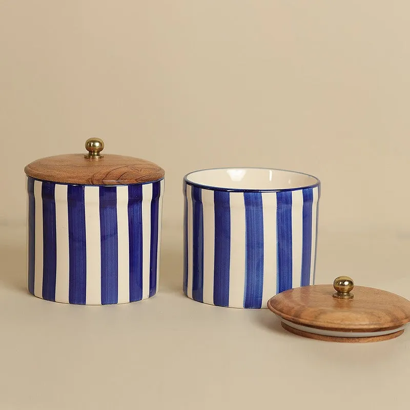 Strio Ceramic Jar (1000 mL Each) - Set Of Two media 6