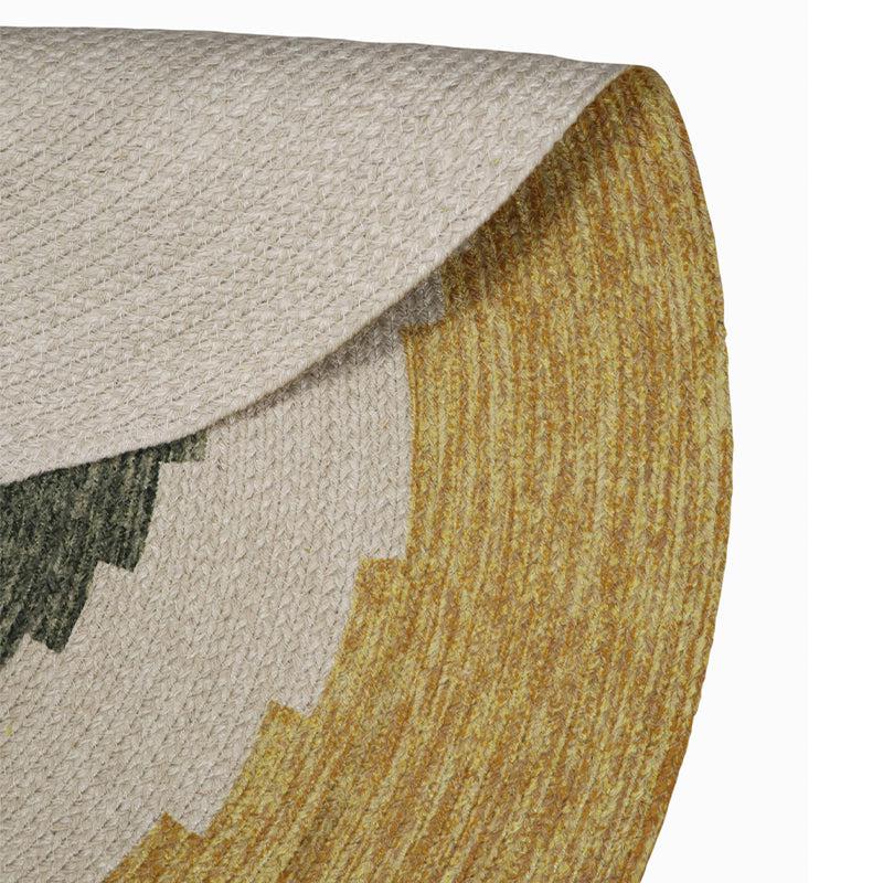 Spiro Round Cotton Rug - Yellow & Green media 4