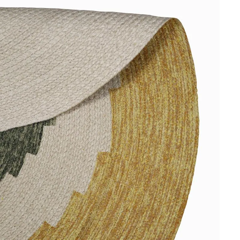 Spiro Round Cotton Rug - Yellow & Green media 4