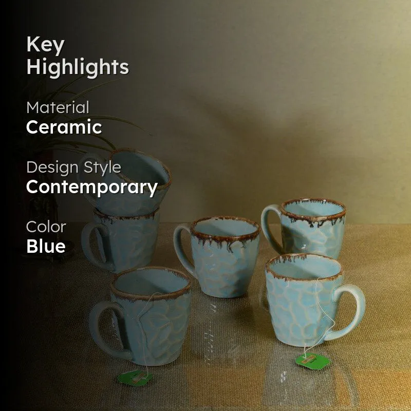 Indrashis Ceramic Tea Cup (150 mL Each) - Set of Six media 2