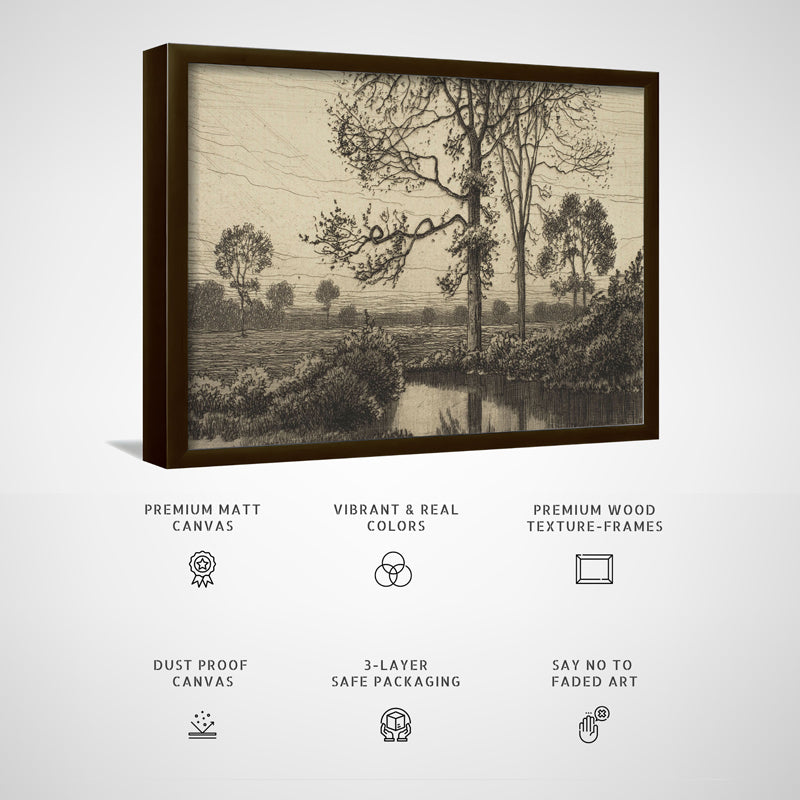 Monochrome Branches Wood Wall Art With Frame - Black media 4