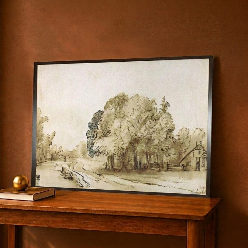 Village Road C1650 Canvas Wall Painting - 18 x 12 Inches