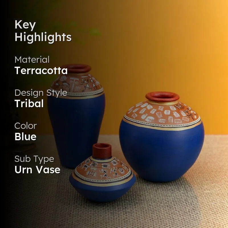 Consus Tribal Terracotta Vase - Set Of Three media 2
