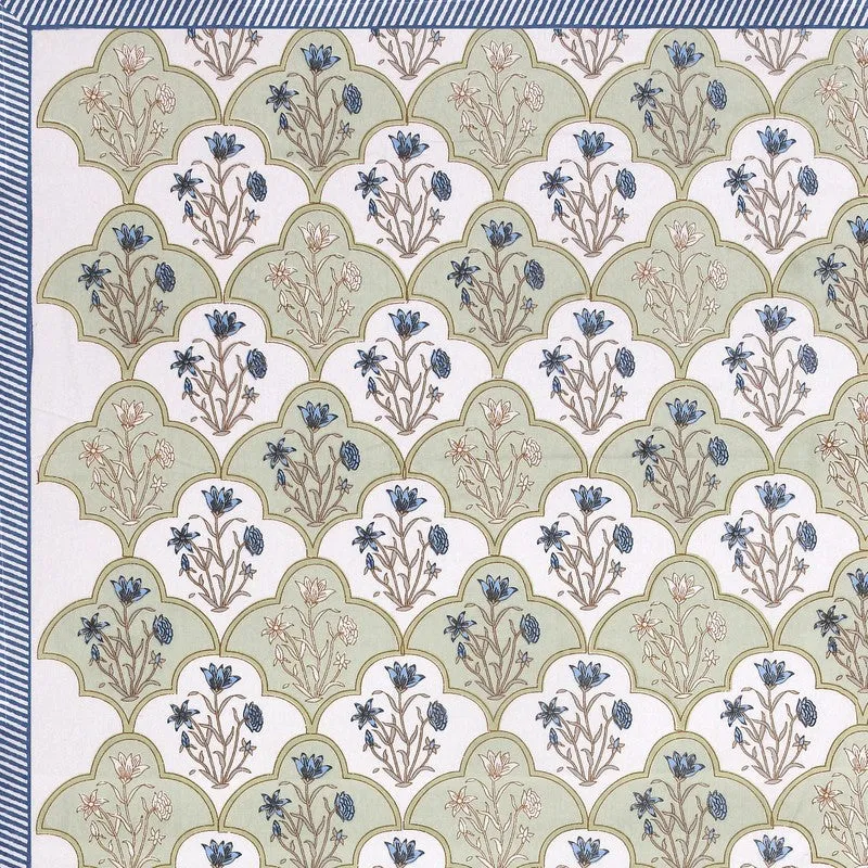 BlossomLine Cotton Table Cover - Green,Blue media 6
