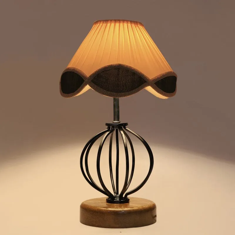 Aurilia Cotton Table Lamp With Wooden Base media 6