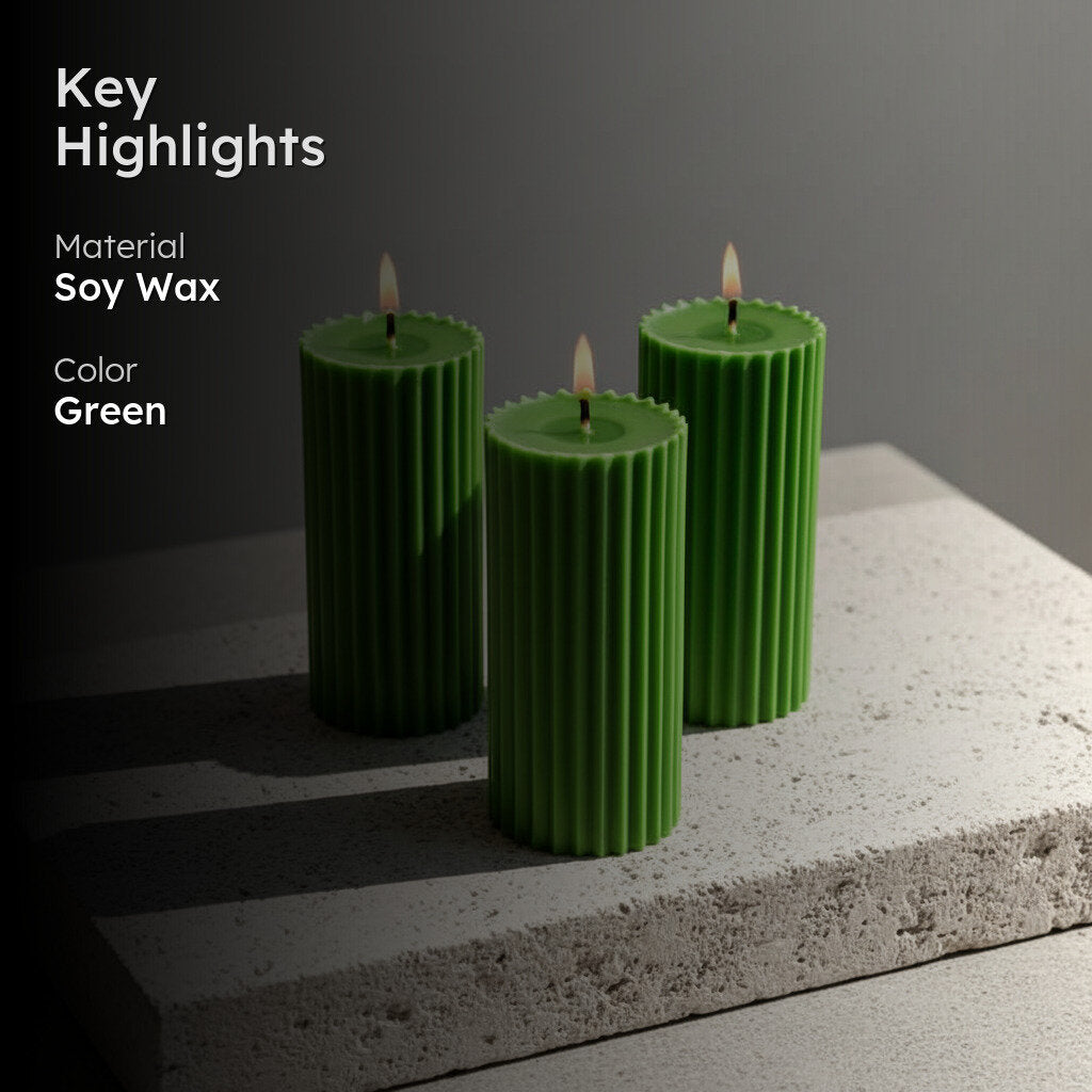 Combo of 3 Forest Green 'Belief' Candles - Crme de la Shea Scented media 3
