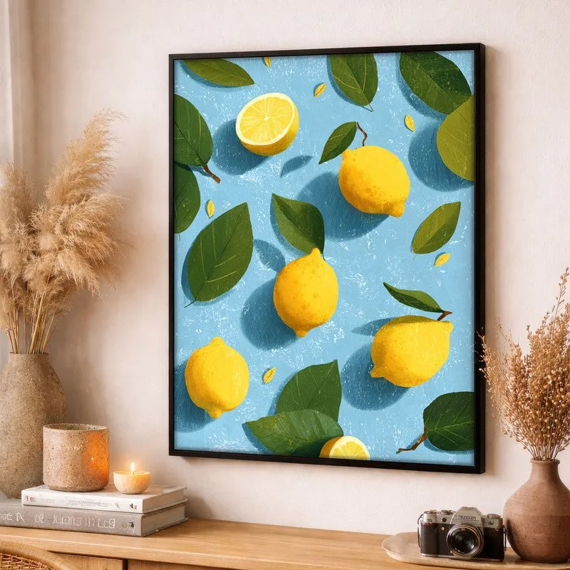 Lemon Study Canvas Wall Painting - Black Frame media 3