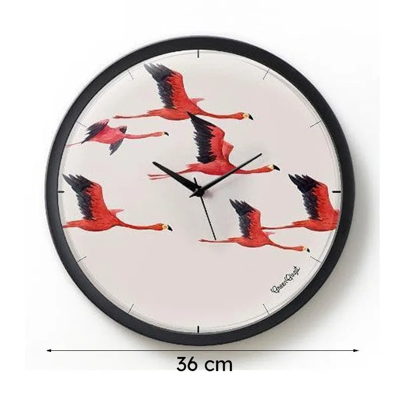 Flamingos On Way Wall Clock - 7