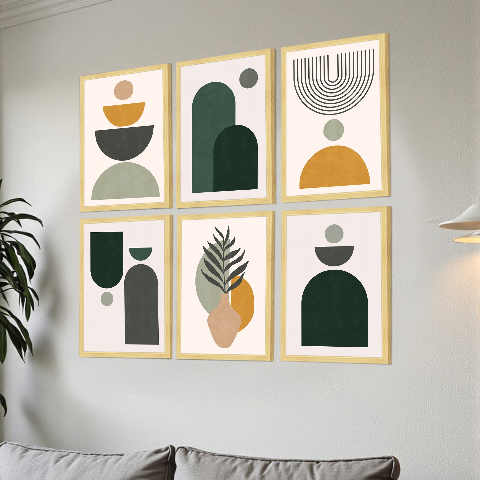 Geomix Artistic Wall Art Collection With Frame - Set Of Six media 3