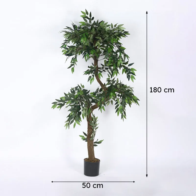 Faux Realtouch Green Eucalyptus Tree With Black Plastic Pot - 5.9 Feet media 9