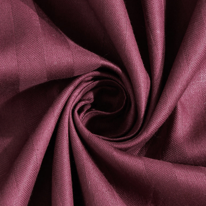 Slay In Stripes Cotton Bedsheet (Wine) - 210 TC media 4