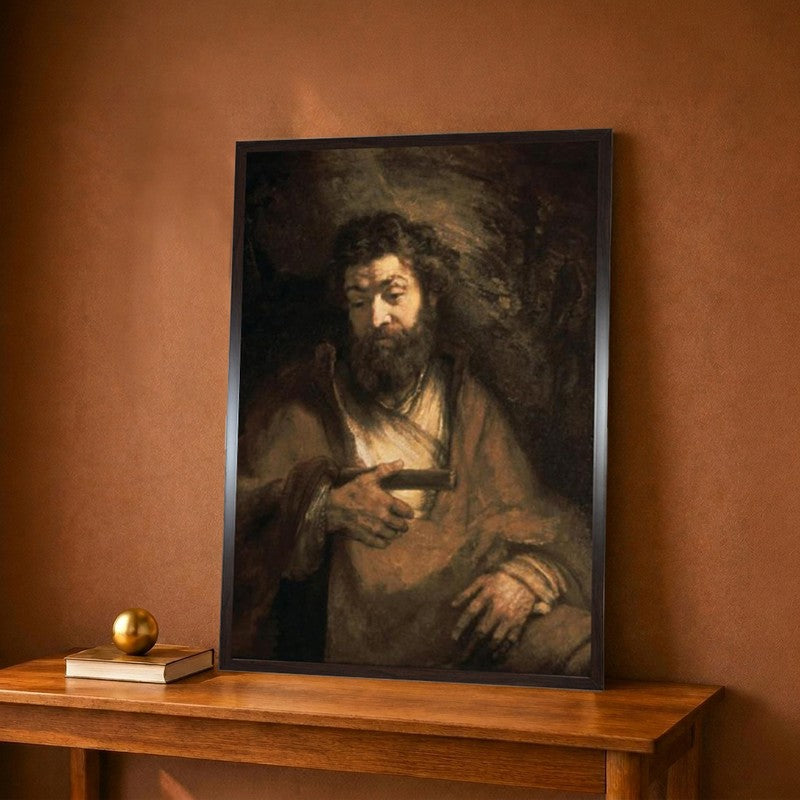 Simon the Apostle, 17th Century Canvas Wall Painting - 12 x 18 Inches