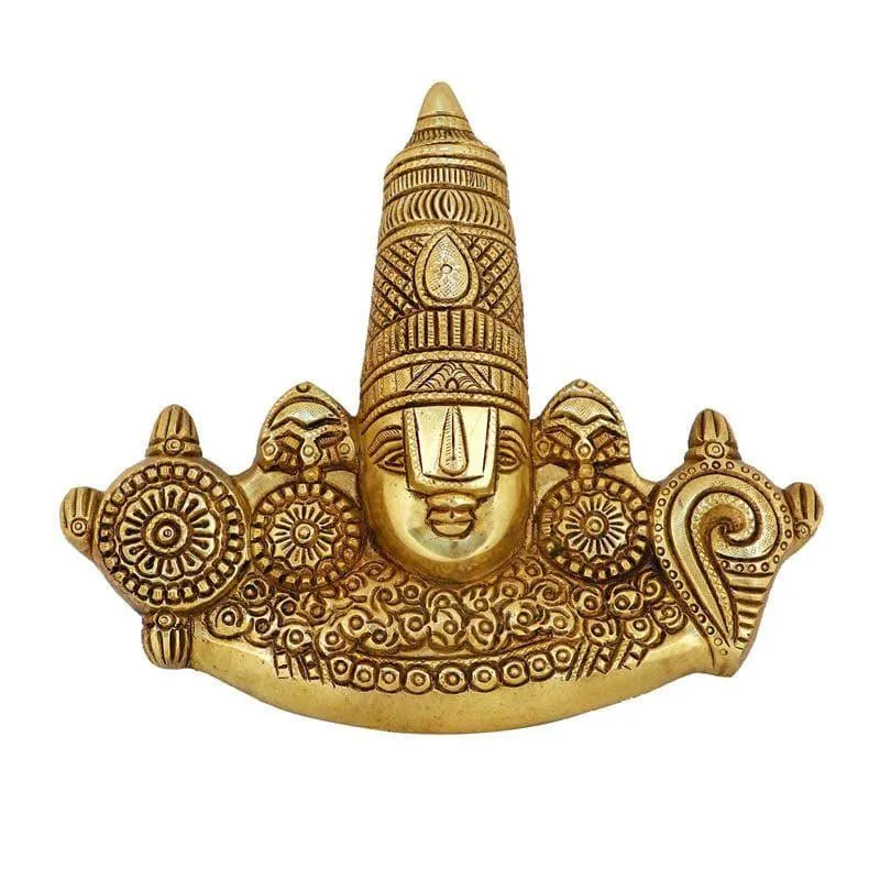 Tirupati Balaji Face Brass Idol media 3