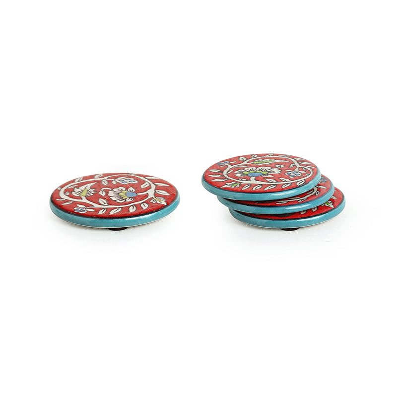 Rajwara Rang Ceramic Coaster - Set Of Four media 3