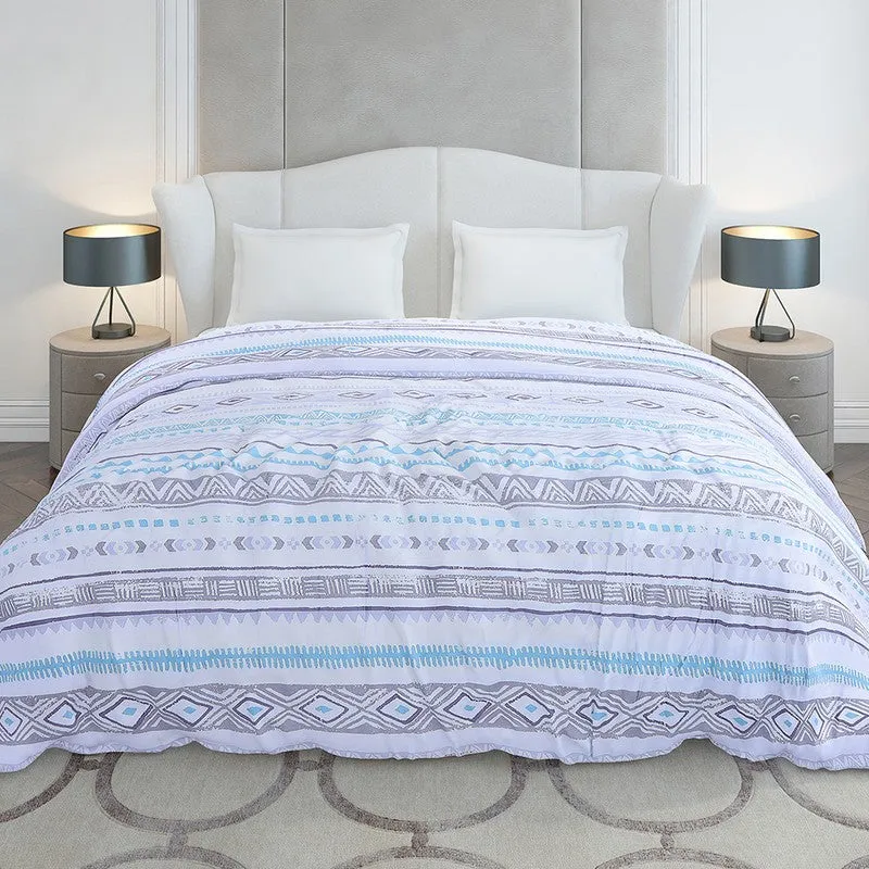 Monte Carlo Linear Geometric Polyester Duvet Covers (Blue) - 210 GSM media 4