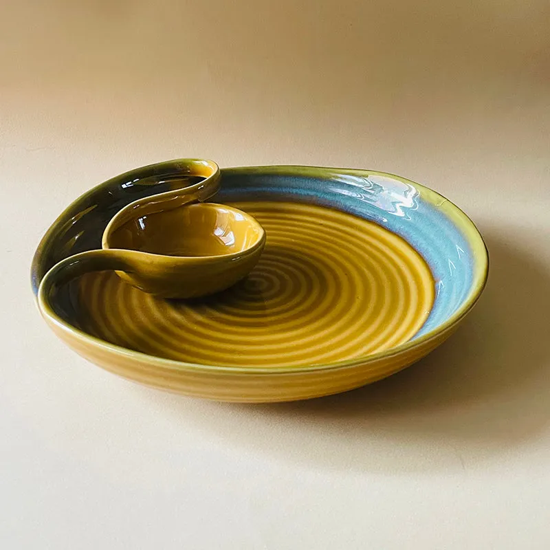 Wren Ceramic Chip & Dip Platter media 6
