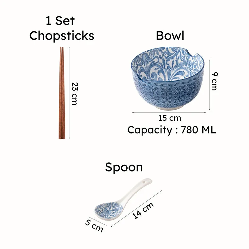 TreatScape Porcelain Serving Bowl Set With Chopstick - Three Piece Set media 7