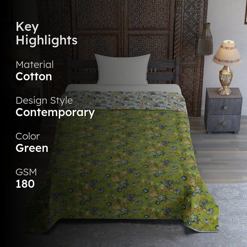 Tatva Ethnic Reversible Cotton Dohar (Green) - 180 GSM media 2