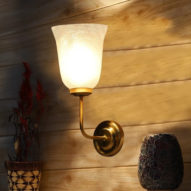 Crystal Bloom Golden Base Glass Wall Lamp media 5
