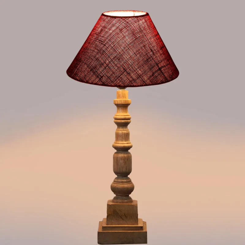 Sienna II Arbor Wooden Table Lamp - Red,Brown media 4