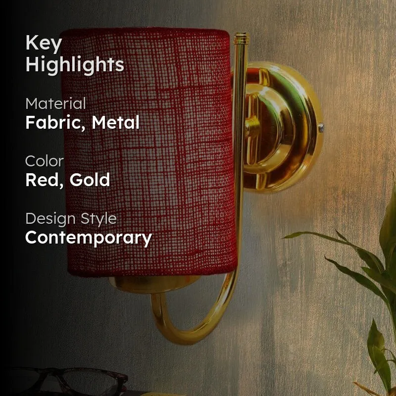 Galora Neva Fabric & Metal Wall Lamp - Red media 2