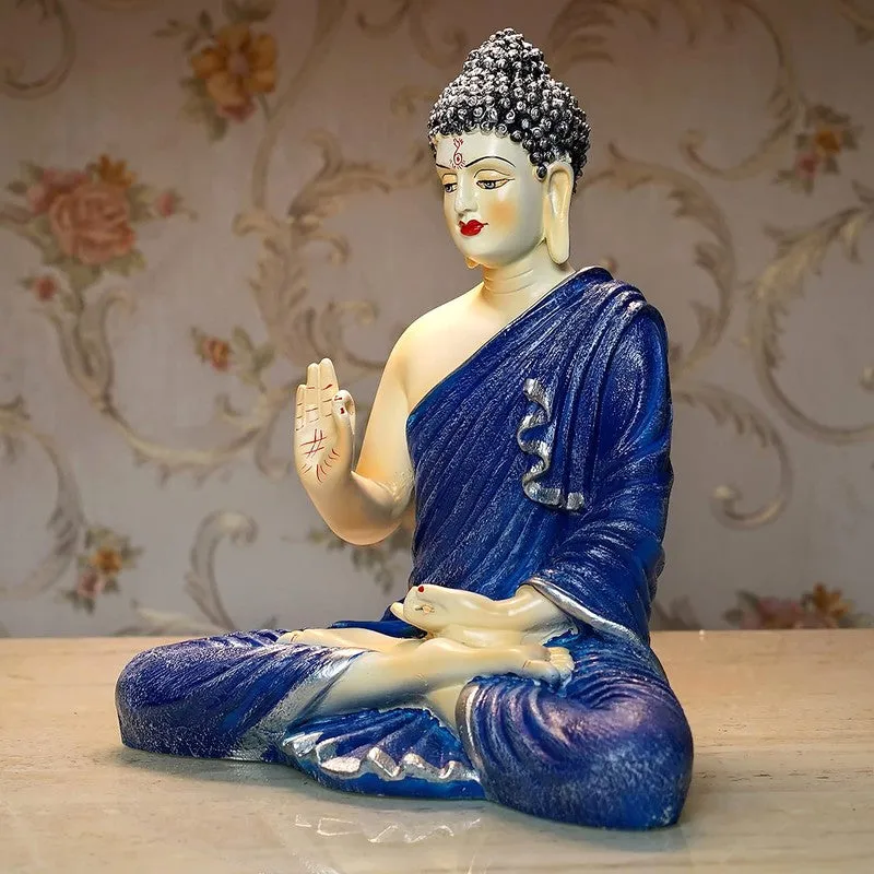 Moksha Aura Buddha Marble Idol - Blue - 4