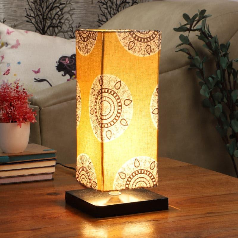 Mandala Merry Ingram Fabric Table Lamp - Yellow,White,Black