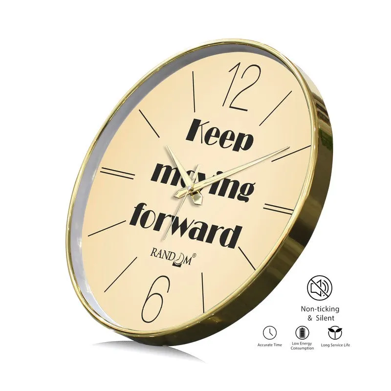 Keep Moving Forward Round Analog Wall Clock - Beige media 7