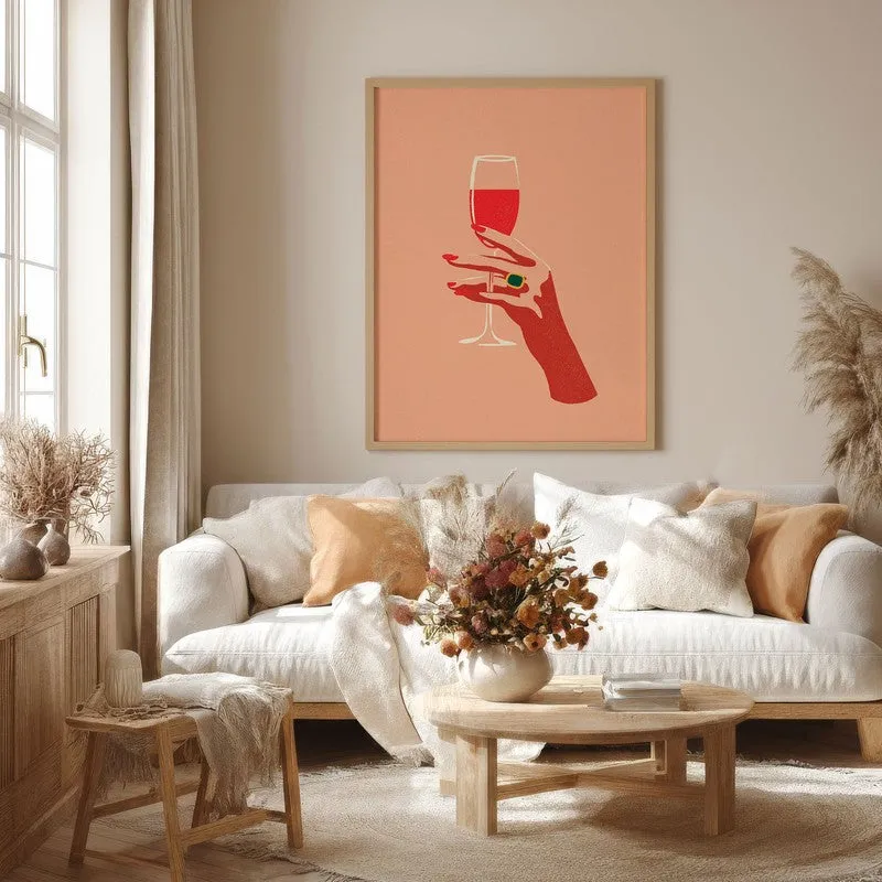 Roserin Canvas Wall Painting - Brown Frame media 4