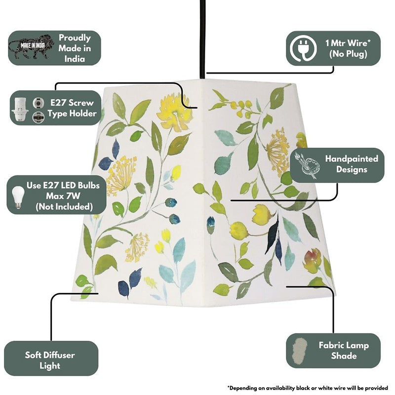 Tillo Flora Cone Handpainted Fabric Ceiling Lamp media 3