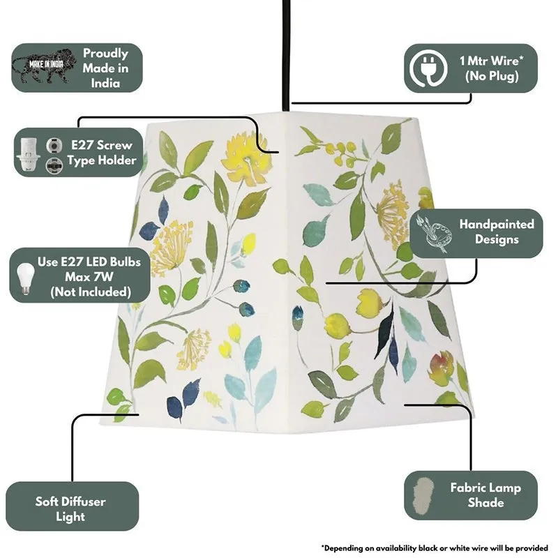 Tillo Flora Cone Handpainted Fabric Ceiling Lamp media 3